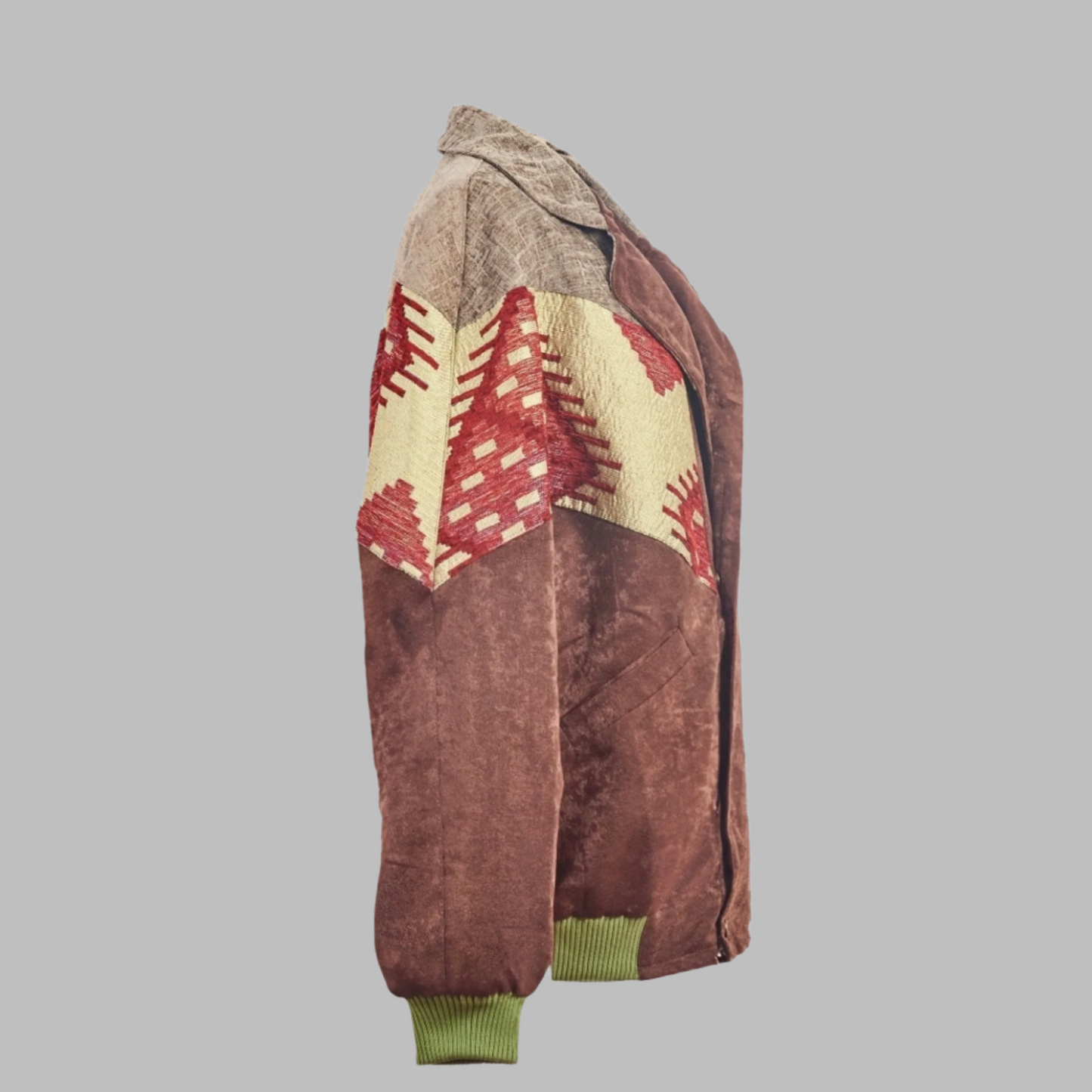 Kilim Bomber Patchwork Jacket Zabazar Jacket description Patchwork Motifs pattern coat, Hand Quilted Sustainable Jacket, Size L , Bomber Jacket, Upcycled vintage Jacket. 100% cotton one of a kind Original Zabazar Product.