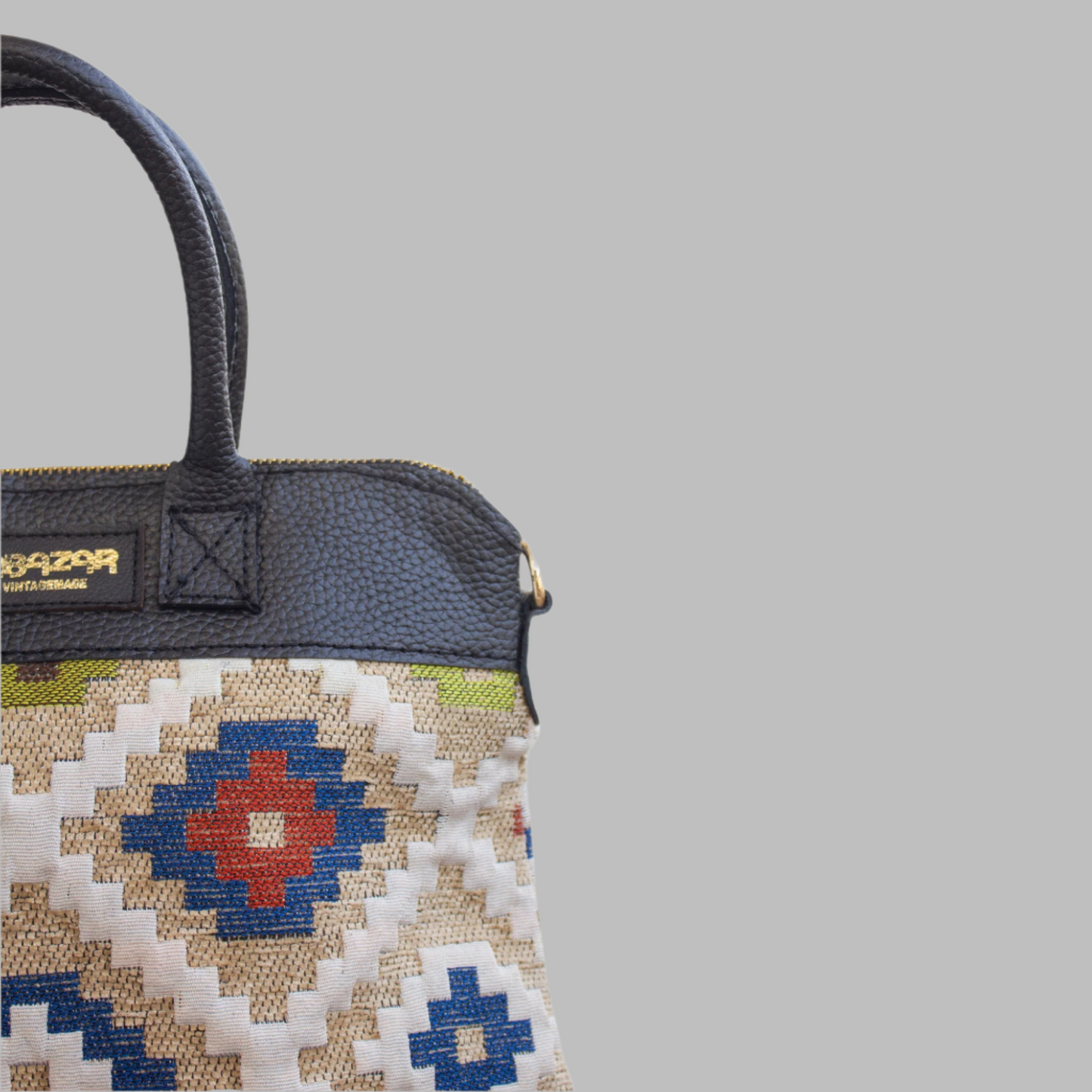 This Weekend Kilim Genuine Leather Bag is a step into the world of Ancient craftsmanship meeting modern functionality. It’s a statement of creativity, cultural awareness and limitless style. Handcrafted in Old Cairo, Egypt, this bag is a one of a kind masterpiece, made from vintage fabrics and genuine leather to embody the essence of sustainable luxury.