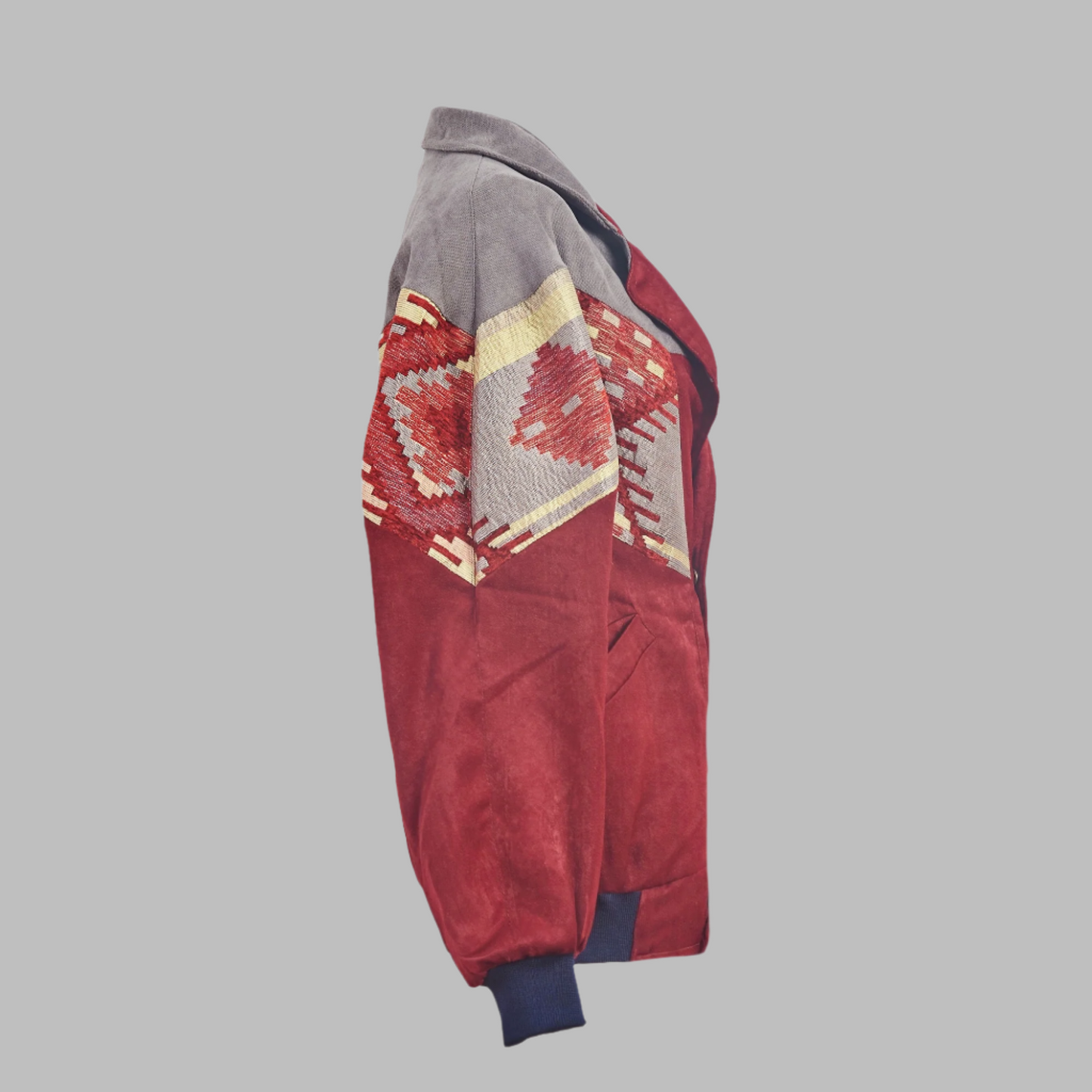 Kilim Bomber Patchwork Jacket Zabazar Jacket description Patchwork Motifs pattern coat, Hand Quilted Sustainable Jacket, Size L ,Bomber Jacket, Upcycled vintage Jacket. 100% cotton one of a kind Original Zabazar Product.