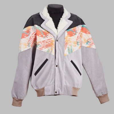 Whiz bomber jacket zabazar one of a kind  Jacket description Patchwork Aztec Navajo jacket, Hand Quilted Sustainable Jacket, Size L , Corduroy Bomber Jacket, Upcycled Aztec Jacket. 100% cotton Zabazar original one of a kind jackets aztec navajo retro 80's 90's coat