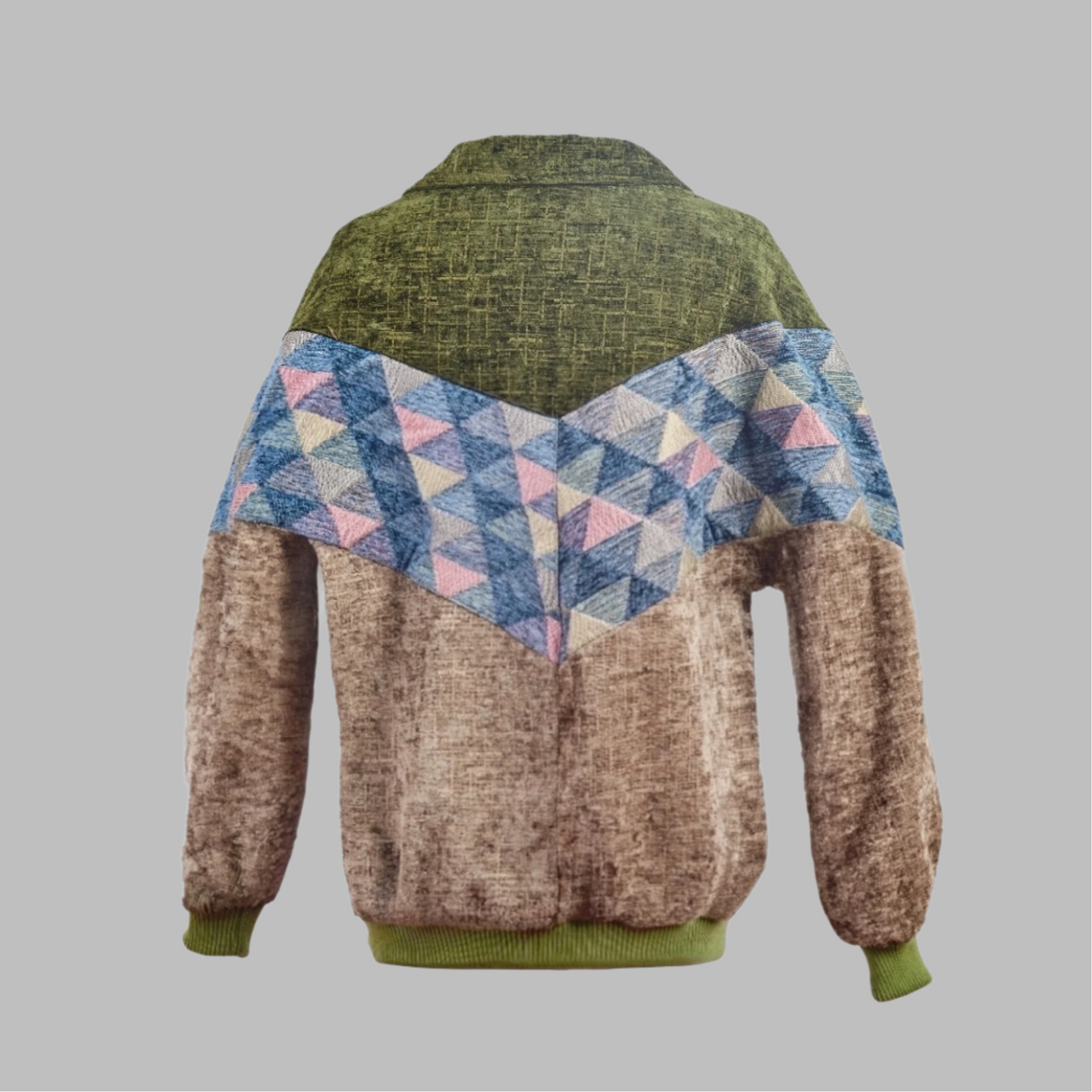 Kilim Bomber Patchwork Jacket Zabazar Jacket description Patchwork Motifs pattern coat, Hand Quilted Sustainable Jacket, Size L , Bomber Jacket, Upcycled vintage Jacket. 100% cotton one of a kind Original Zabazar Product.