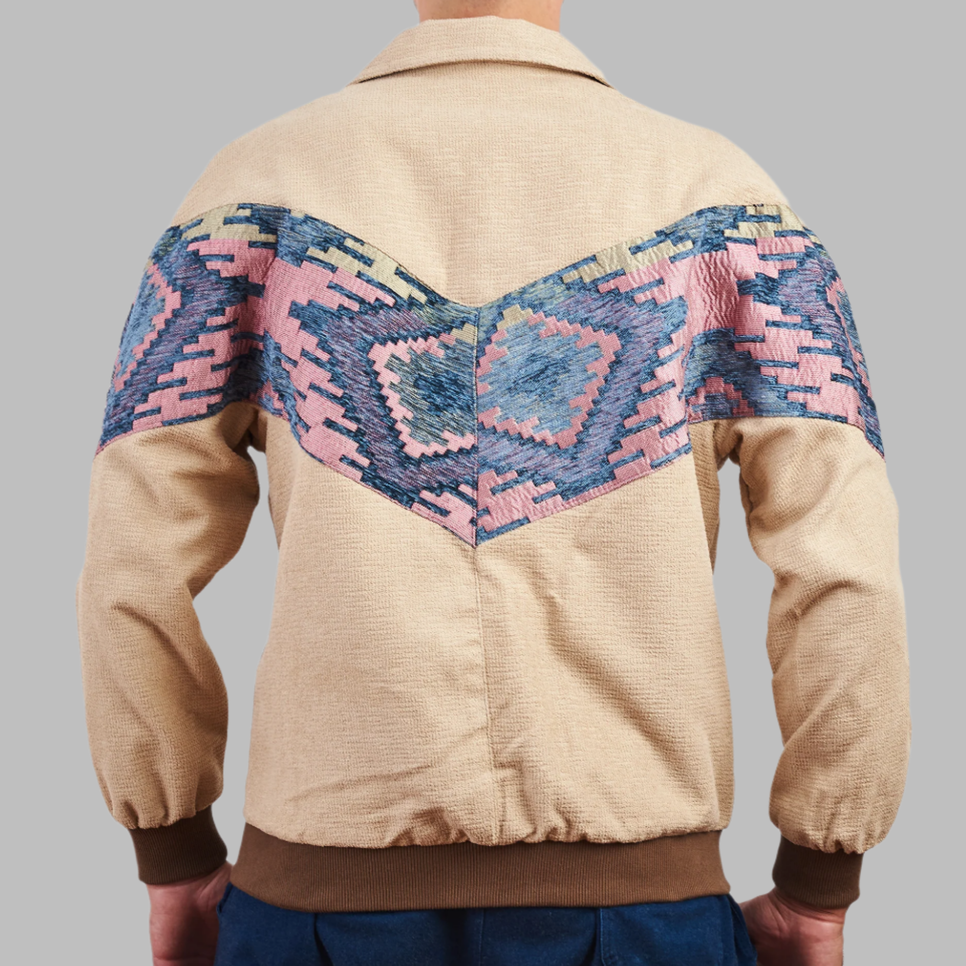 Jacket description Patchwork Aztec Navajo jacket, Hand Quilted Sustainable Jacket, Size L , Corduroy Bomber Jacket, Upcycled Aztec Jacket. 100% cotton Zabazar original one of a kind jackets aztec navajo retro 80's 90's coat