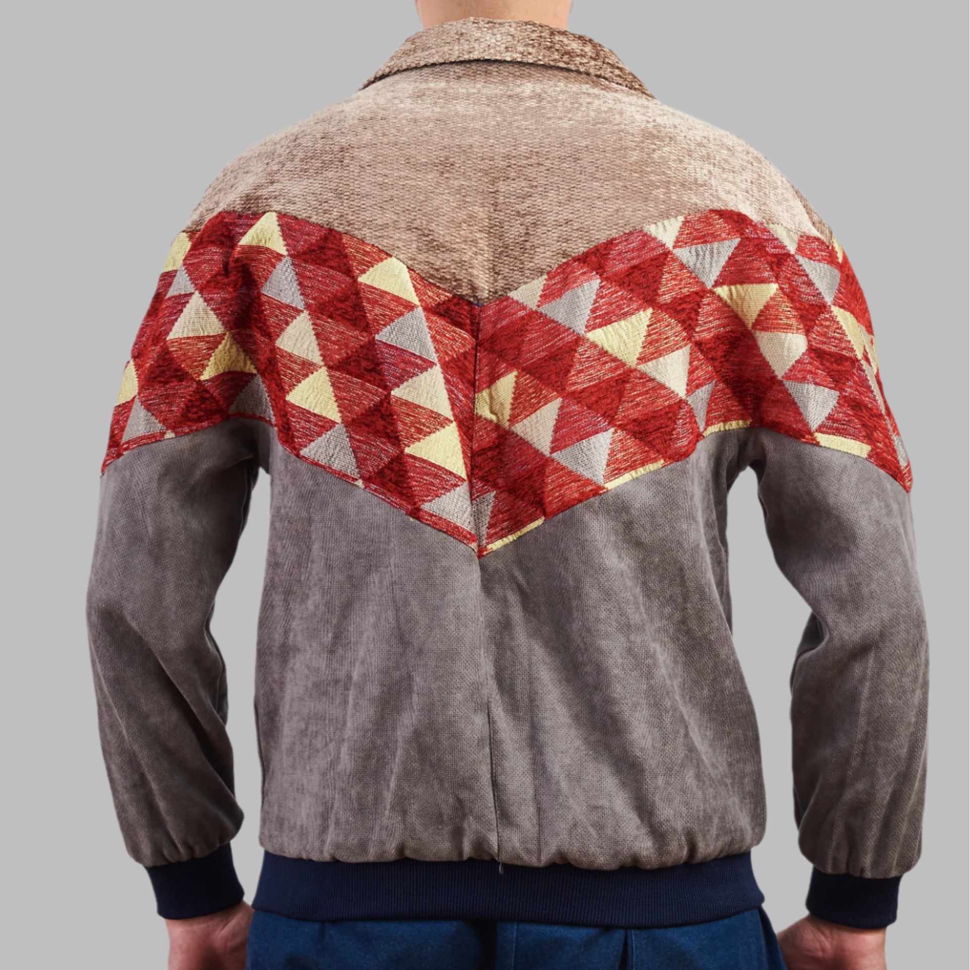Zabazar Kilim Bomber Patchwork Jacket Patchwork Motifs pattern coat, Hand Quilted Sustainable jacket, Size L, Bomber Jacket, Upcycled vintage Jacket. 100% cotton one of a kind Original Zabazar Product.