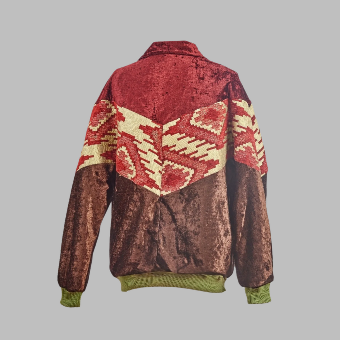 Kilim Bomber Patchwork Jacket Zabazar Jacket description Patchwork Motifs pattern coat, Hand Quilted Sustainable Jacket, Size L , Bomber Jacket, Upcycled vintage Jacket. 100% cotton one of a kind Original Zabazar Product.