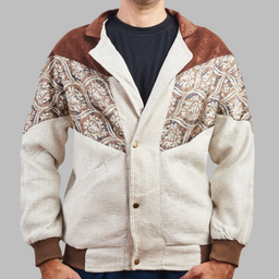 Kilim Bomber Patchwork Jacket Zabazar Jacket description Patchwork Kilim pattern jacket, Hand Quilted Sustainable Jacket, Size L , Bomber Jacket, Upcycled vintage Jacket. 100% cotton one of a kind Original Zabazar Product.