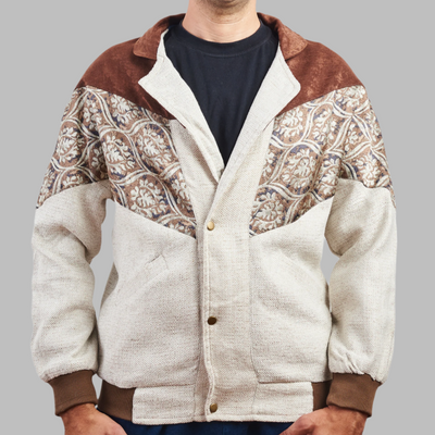 Kilim Bomber Patchwork Jacket Zabazar Jacket description Patchwork Kilim pattern jacket, Hand Quilted Sustainable Jacket, Size L , Bomber Jacket, Upcycled vintage Jacket. 100% cotton one of a kind Original Zabazar Product.