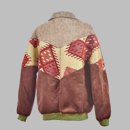 Kilim Bomber Patchwork Jacket Zabazar Jacket description Patchwork Motifs pattern coat, Hand Quilted Sustainable Jacket, Size L , Bomber Jacket, Upcycled vintage Jacket. 100% cotton one of a kind Original Zabazar Product.