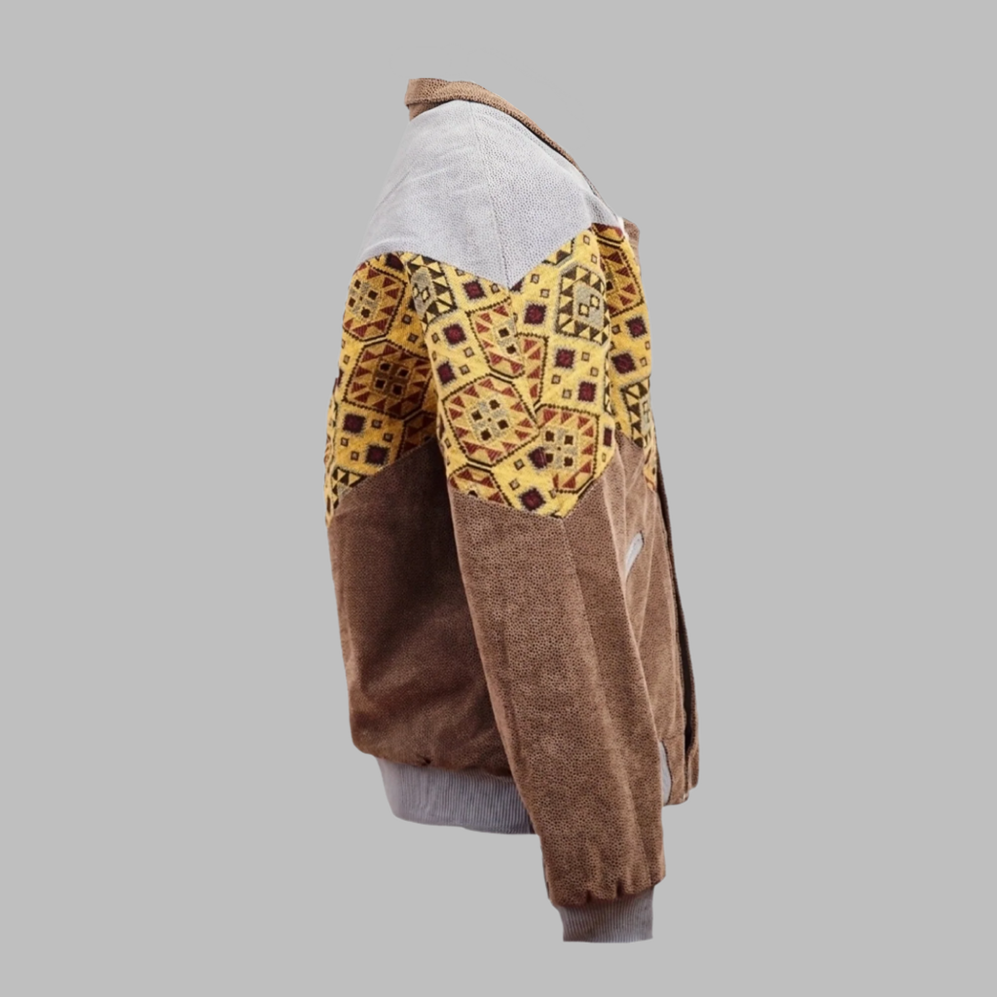 Zabazar Kilim Bomber Patchwork Jacket Patchwork Motifs pattern coat, Hand Quilted Sustainable jacket, Size L, Bomber Jacket, Upcycled vintage Jacket. 100% cotton one of a kind Original Zabazar Product.