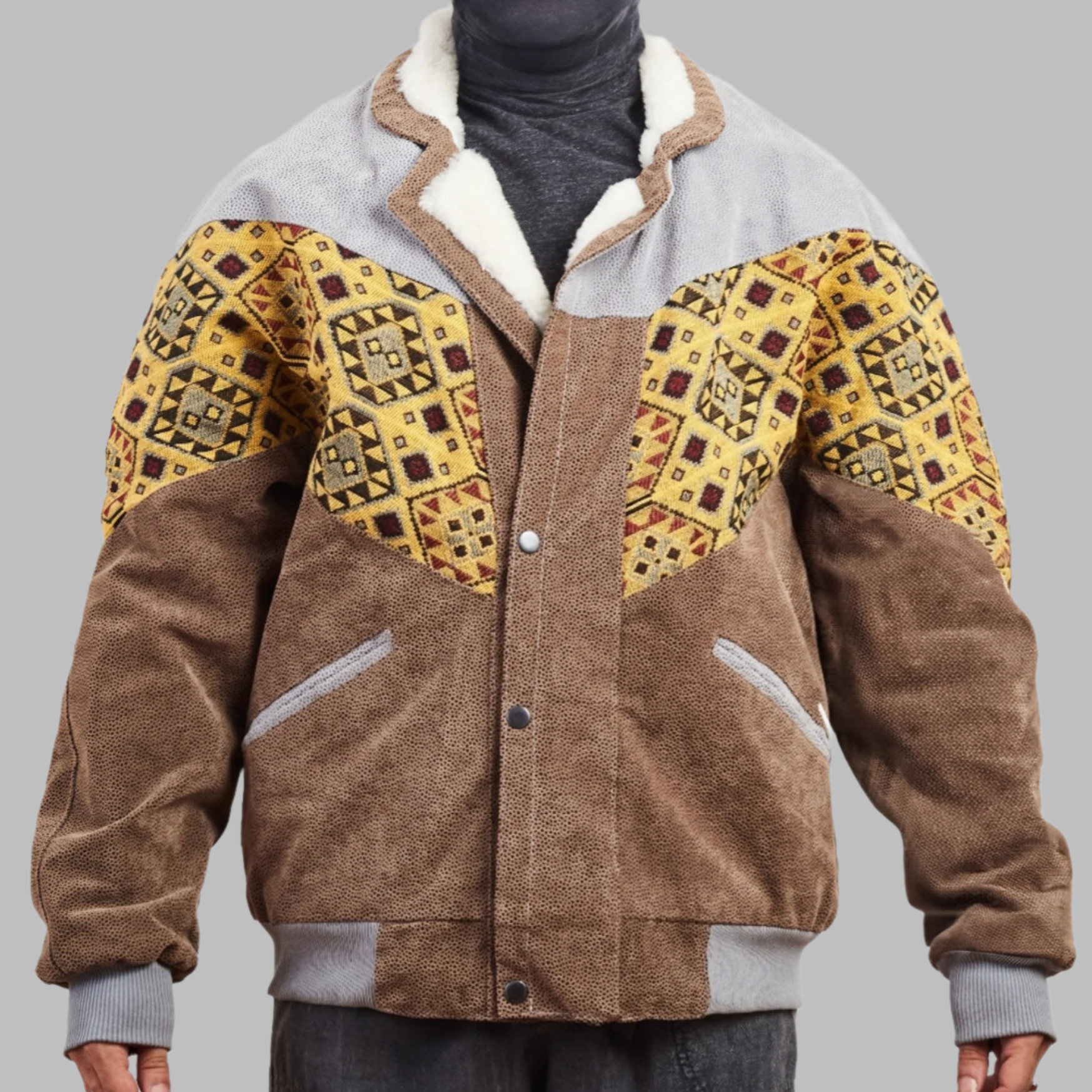 Zabazar Kilim Bomber Patchwork Jacket Patchwork Motifs pattern coat, Hand Quilted Sustainable jacket, Size L, Bomber Jacket, Upcycled vintage Jacket. 100% cotton one of a kind Original Zabazar Product.