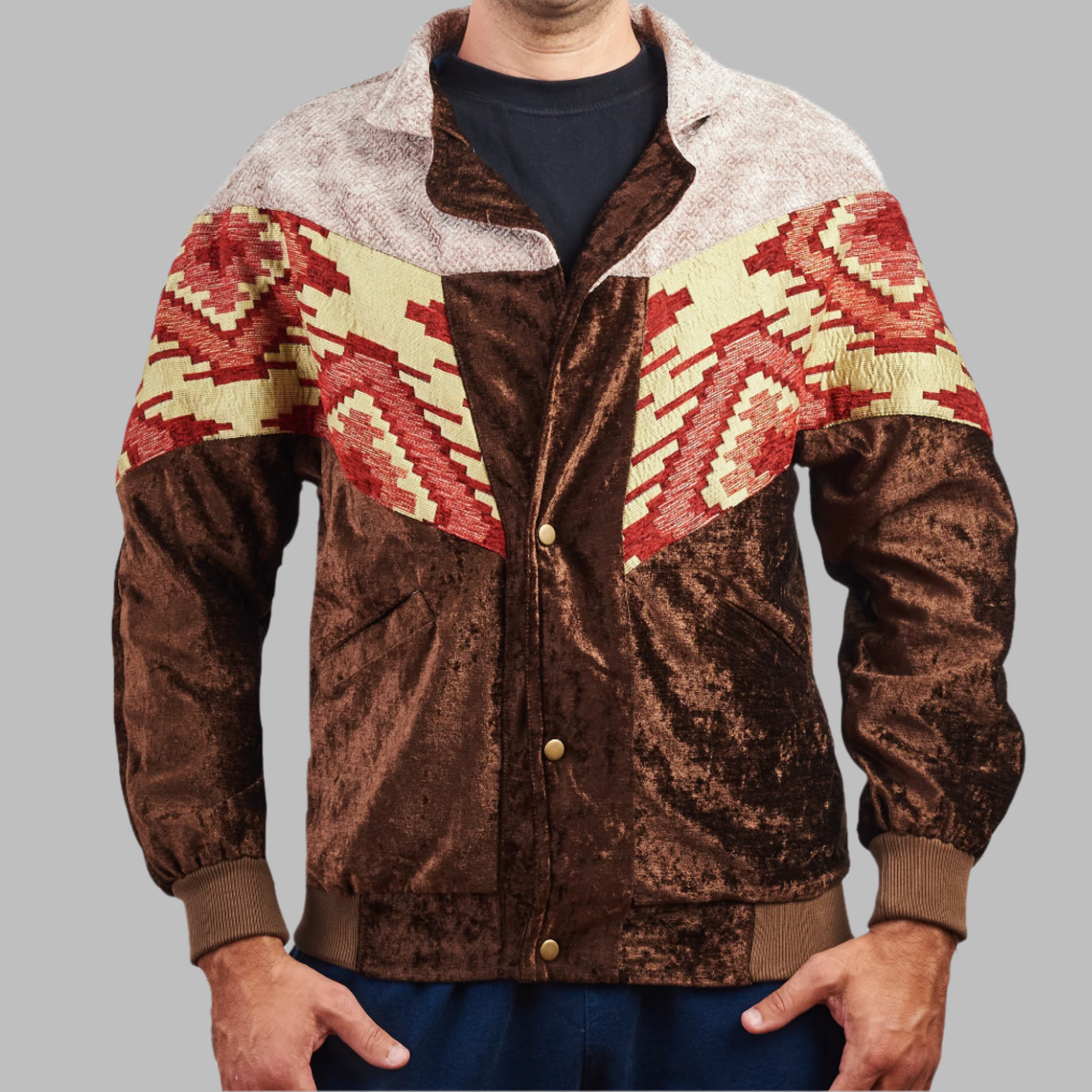 Kilim Bomber Patchwork Jacket Zabazar Jacket description Patchwork Kilim pattern jacket, Hand Quilted Sustainable Jacket, Size L , Bomber Jacket, Upcycled vintage Jacket. 100% cotton one of a kind Original Zabazar Product.