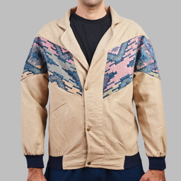 Kilim Bomber Patchwork Jacket Zabazar Jacket description Patchwork Kilim pattern jacket, Hand Quilted Sustainable Jacket, Size L , Bomber Jacket, Upcycled vintage Jacket. 100% cotton one of a kind Original Zabazar Product.