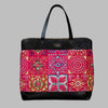 Weekend Kilim Genuine Leather Bag XL size is Handcrafted in Old Cairo, Egypt, This bag is one of a kind  masterpiece, made from vintage fabrics and genuine leather to embody the essence of sustainable luxury.a gift to the world of Ancient craftsmanship meeting modern functionality. A statement of creativity, cultural awareness and limitless style.