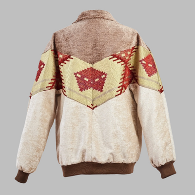 Zabazar Kilim Bomber Patchwork Jacket Patchwork Motifs pattern coat, Hand Quilted Sustainable jacket, Size L, Bomber Jacket, Upcycled vintage Jacket. 100% cotton one of a kind Original Zabazar Product.