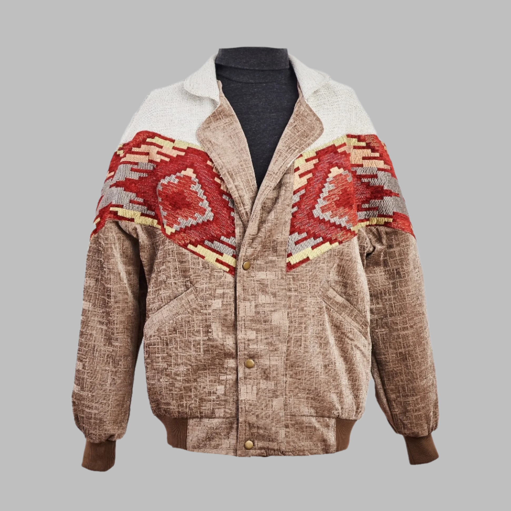 Zabazar Kilim Bomber Patchwork Jacket Patchwork Motifs pattern coat, Hand Quilted Sustainable jacket, Size L, Bomber Jacket, Upcycled vintage Jacket. 100% cotton one of a kind Original Zabazar Product.