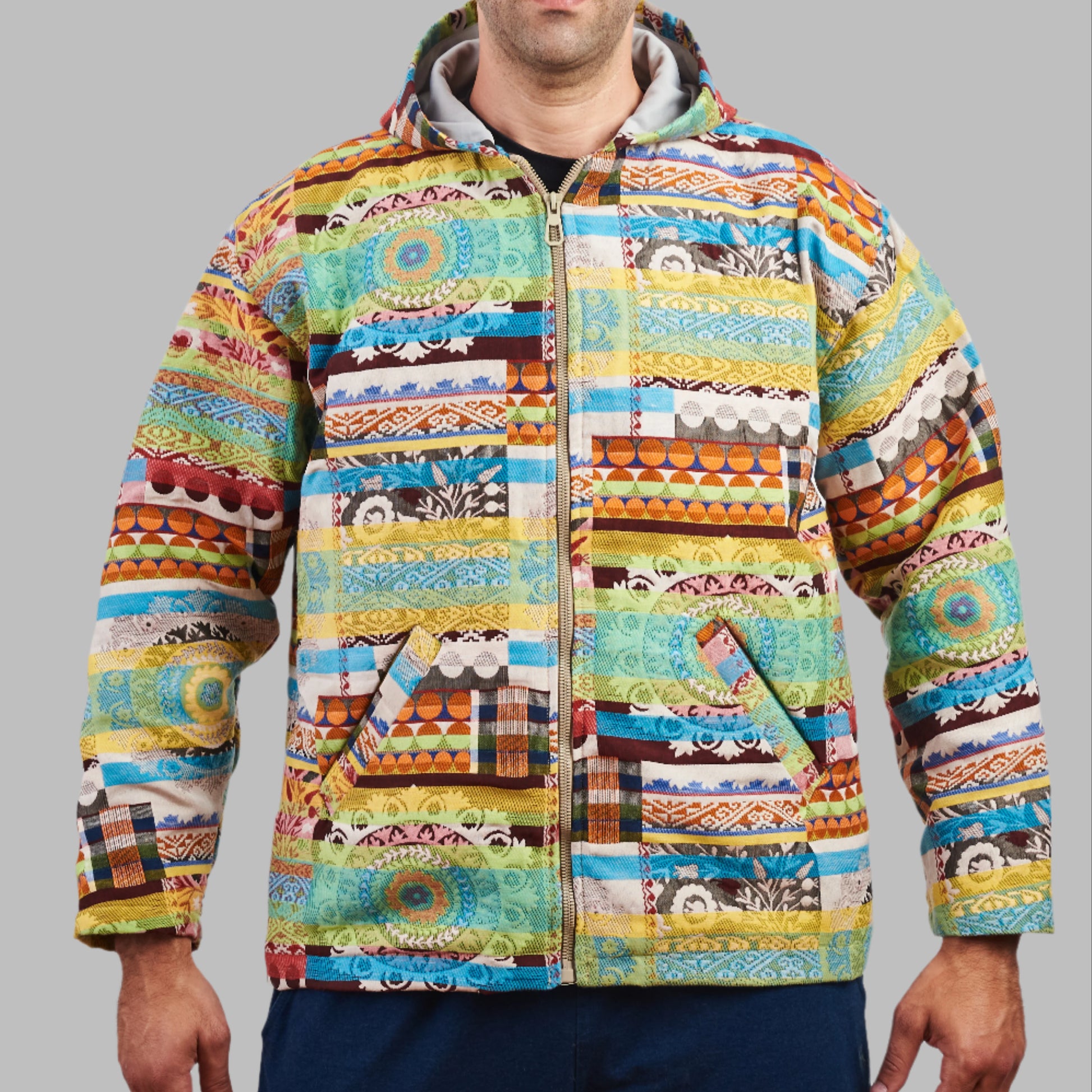 Experience a Unique blend of Heritage and Streetwear with the Eastern Majesty Zip Top Hoodie. Crafted from authentic 80s and 90s vintage fabrics, this 100% cotton hoodie offers a premium feel with a soft napped interior for extra warmth. Designed for a relaxed, oversized fit, it’s available in size L , making it a versatile addition to any wardrobe.