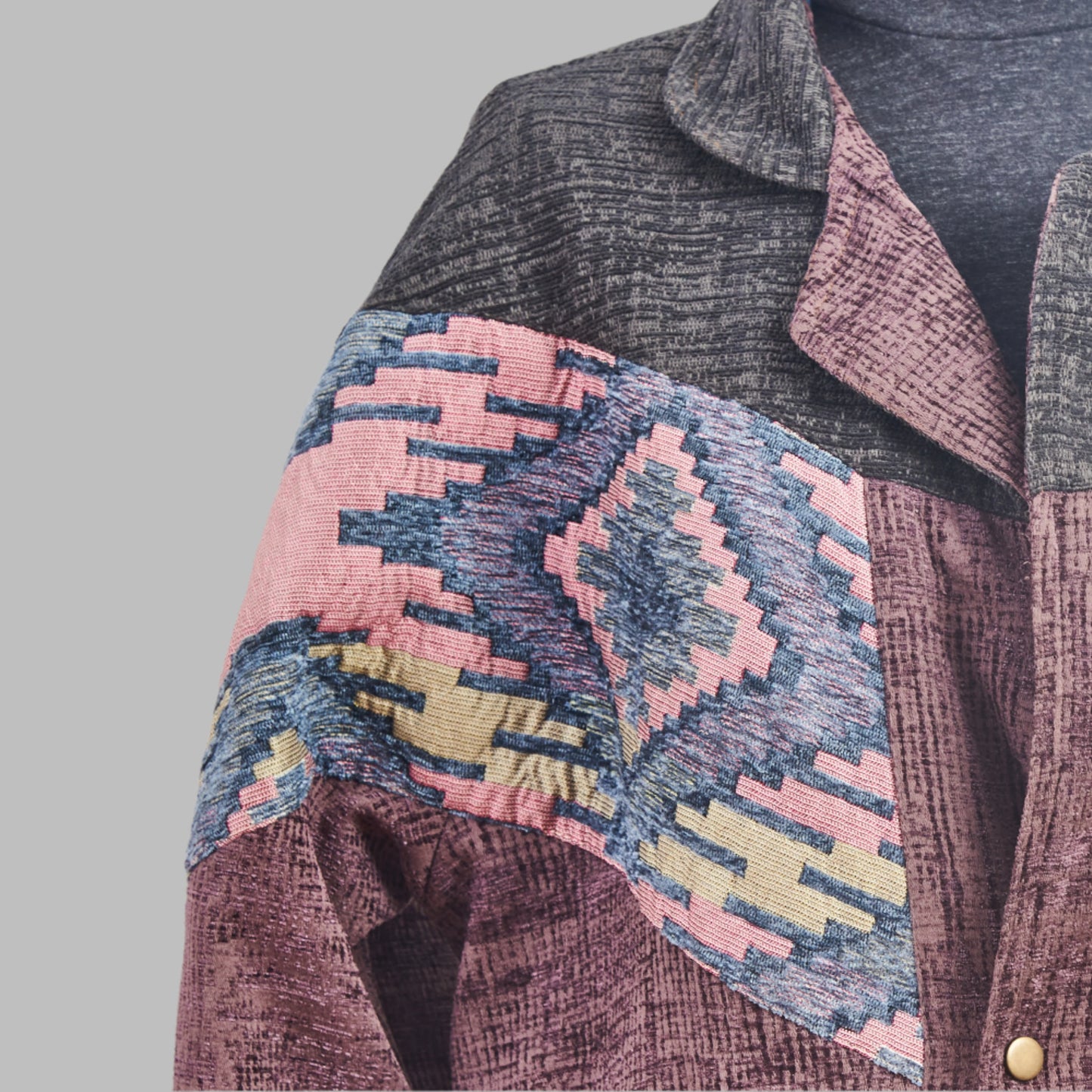Kilim Bomber Patchwork Jacket Zabazar Jacket description Patchwork Motifs pattern coat, Hand Quilted Sustainable Jacket, Size L , Bomber Jacket, Upcycled vintage Jacket. 100% cotton one of a kind Original Zabazar Product.