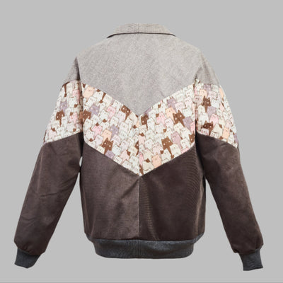 Zabazar Kilim Bomber Patchwork Jacket Patchwork Motifs pattern coat, Hand Quilted Sustainable jacket, Size L, Bomber Jacket, Upcycled vintage Jacket. 100% cotton one of a kind Original Zabazar Product.