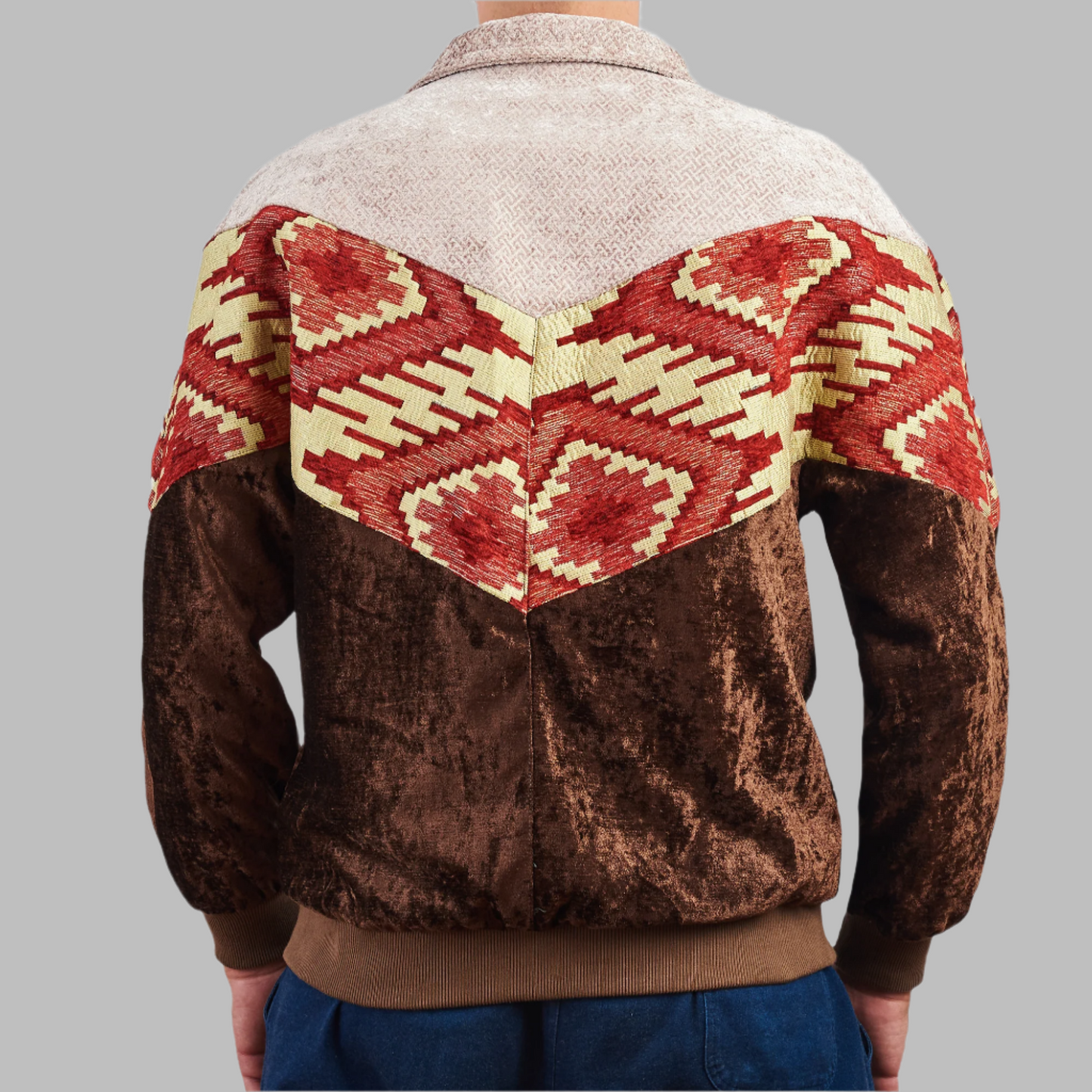 Kilim Bomber Patchwork Jacket Zabazar Jacket description Patchwork Kilim pattern jacket, Hand Quilted Sustainable Jacket, Size L , Bomber Jacket, Upcycled vintage Jacket. 100% cotton one of a kind Original Zabazar Product.