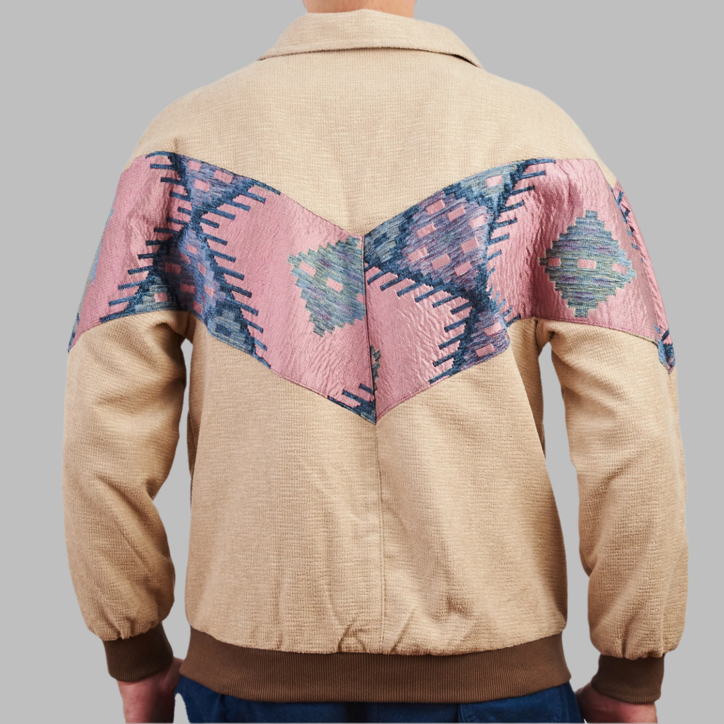 Kilim Bomber Patchwork Jacket Zabazar Jacket description Patchwork Motifs pattern coat, Hand Quilted Sustainable Jacket, Size L, Bomber Jacket, Upcycled vintage Jacket. 100% cotton one of a kind Original Zabazar Product.