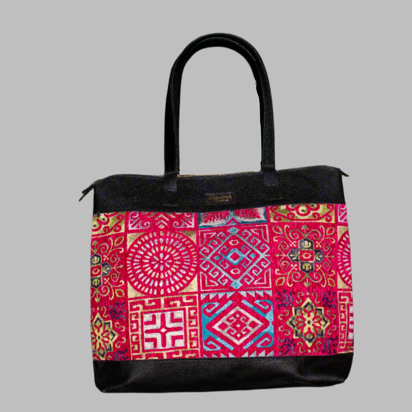 Weekend Kilim Genuine Leather Bag XL size is Handcrafted in Old Cairo, Egypt, This bag is one of a kind  masterpiece, made from vintage fabrics and genuine leather to embody the essence of sustainable luxury.a gift to the world of Ancient craftsmanship meeting modern functionality. A statement of creativity, cultural awareness and limitless style.