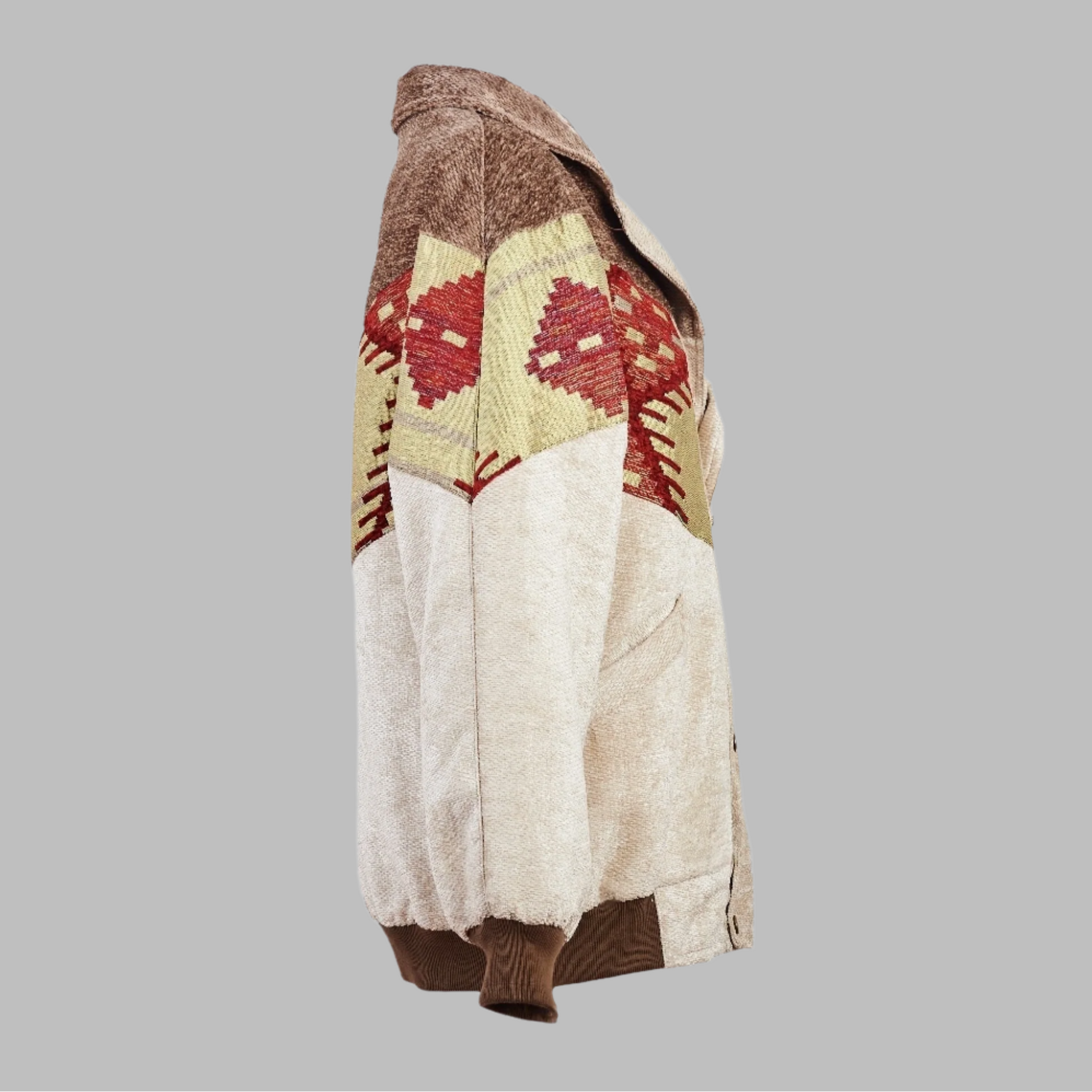 Zabazar Kilim Bomber Patchwork Jacket Patchwork Motifs pattern coat, Hand Quilted Sustainable jacket, Size L, Bomber Jacket, Upcycled vintage Jacket. 100% cotton one of a kind Original Zabazar Product.