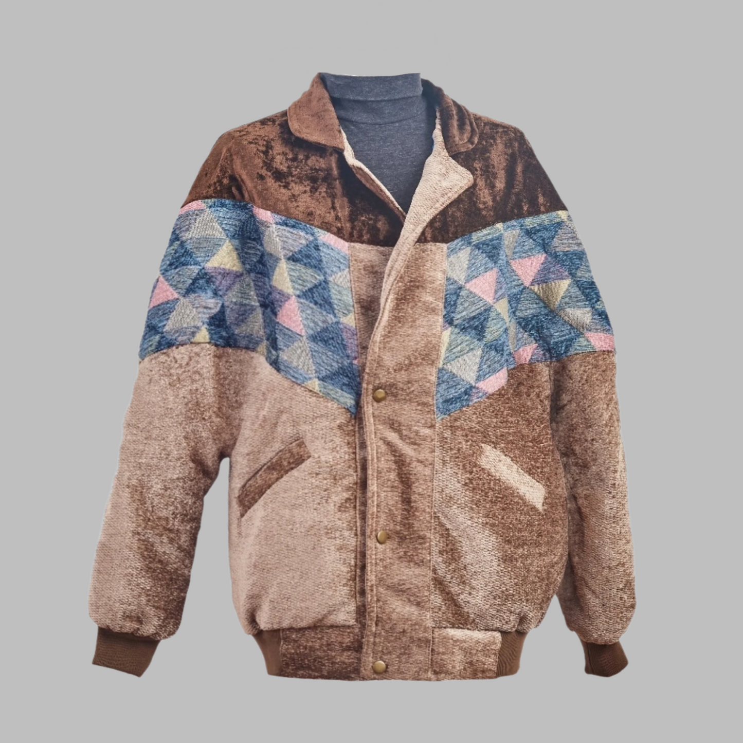 Kilim Bomber Patchwork Jacket Zabazar Jacket description Patchwork Motifs pattern coat, Hand Quilted Sustainable Jacket, Size L, Bomber Jacket, Upcycled vintage Jacket. 100% cotton one of a kind Original Zabazar Product.