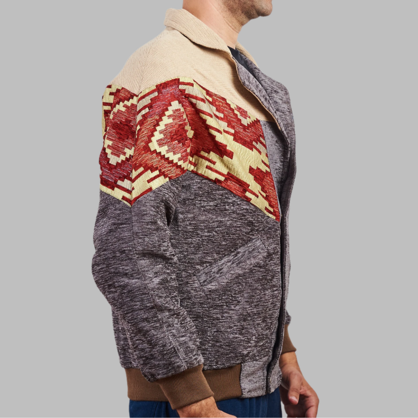 Kilim Bomber Patchwork Jacket Zabazar Jacket description Patchwork Motifs pattern coat, Hand Quilted Sustainable Jacket, Size L , Bomber Jacket, Upcycled vintage Jacket. 100% cotton one of a kind Original Zabazar Product.