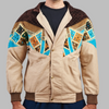 Ganoub bomber jacket luxor zabazar Jacket description Patchwork Aztec Navajo jacket, Hand Quilted Sustainable Jacket, Size L , Corduroy Bomber Jacket, Upcycled Aztec Jacket. 100% cotton Zabazar original one of a kind jackets aztec navajo retro 80's 90's coat