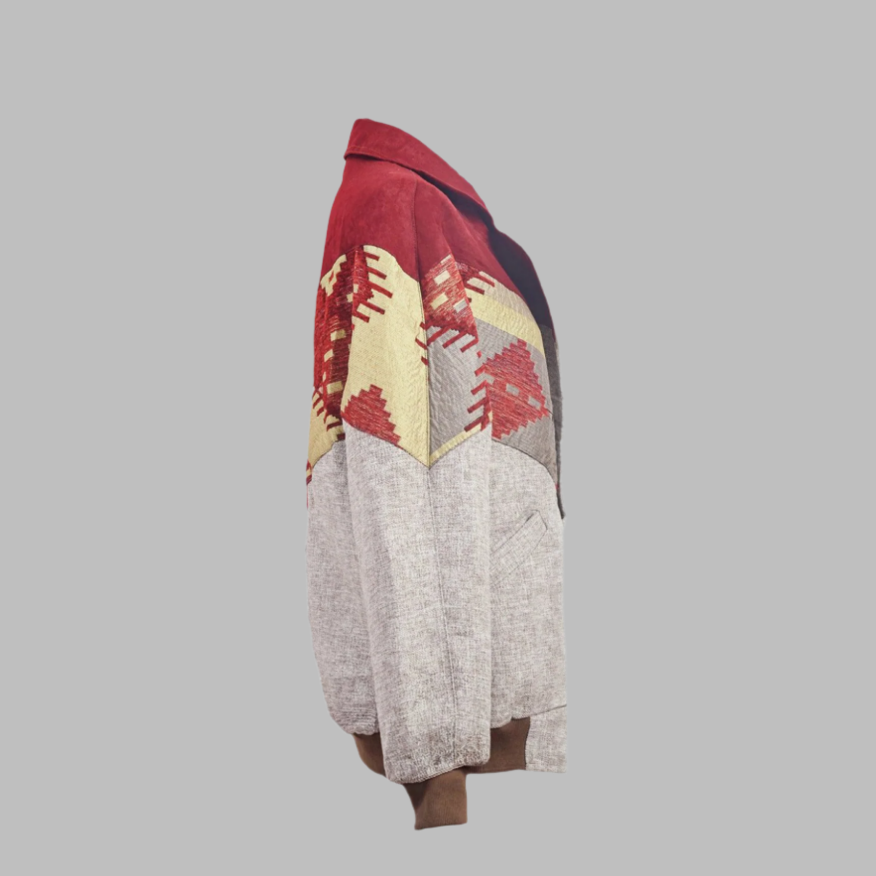 Kilim Bomber Patchwork Jacket Zabazar Jacket description Patchwork Motifs pattern coat, Hand Quilted Sustainable Jacket, Size L , Bomber Jacket, Upcycled vintage Jacket. 100% cotton one of a kind Original Zabazar Product.